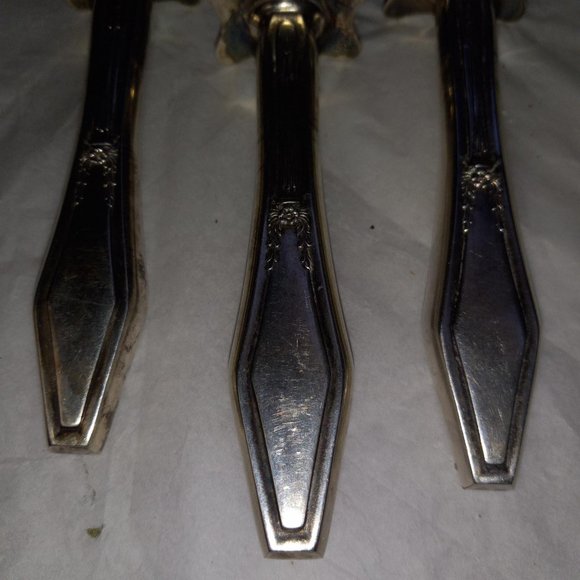 Vintage Holmes & Edwards Silver Plate Carving Set ~ Jamestown Pattern 1916 - Picture 6 of 6